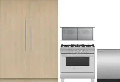 5 Piece Package Includes Refrigerator, Freezer, Range, Hood And Dishwasher